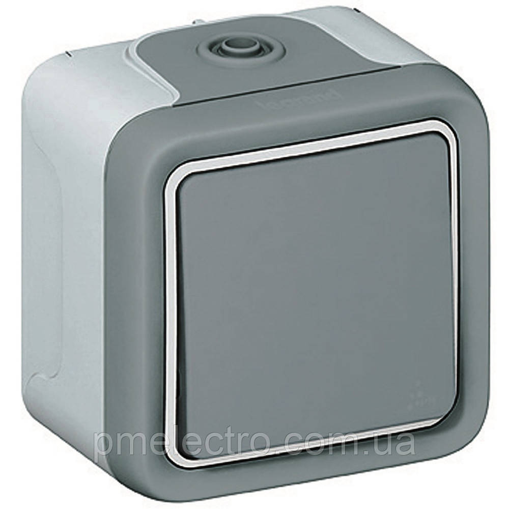 Вимикач на два напрямки 10А, 250В, IP 55, Сірий, Legrand Plexo 069711
