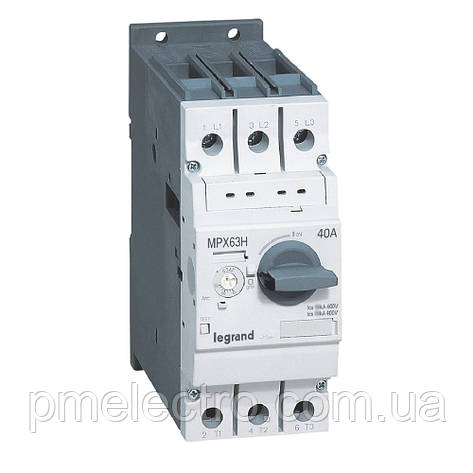 Автоматичний вимикач для захисту електродвигунів 50 кА - 40 А - 3П, Legrand MPX3 63H 417366, фото 1