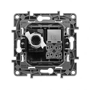 Подвійна розетка RJ11+RJ45 Категорії 5Е UTP Legrand Etika Алюміній (672452), фото 4