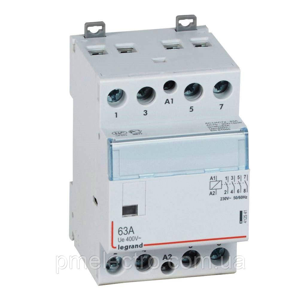 Модульний контактор з котушкою, 4П, 63A, 230В~, 4 Н. О. 3 модулі, Legrand CX3 412541