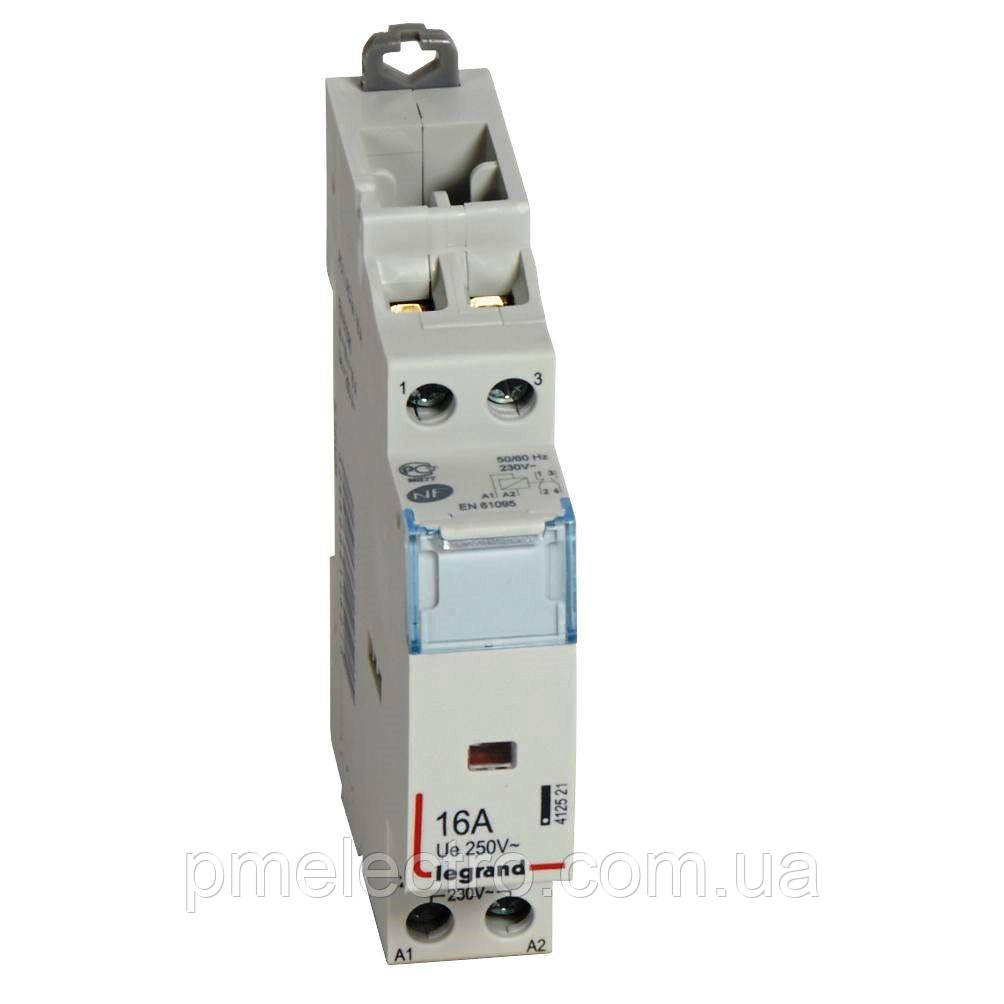 Модульний контактор із котушкою, 2П, 16A, 230 В~, 1 H.0. + 1 H.3. 1 модуль, Legrand CX3 412521