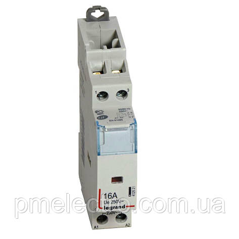 Модульний контактор із котушкою, 2П, 16A, 230 В~, 1 H.0. + 1 H.3. 1 модуль, Legrand CX3 412521, фото 1