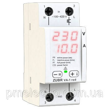 Цифровий вольтамперметр напруги, 100/420 В, ZUBR VA-1 red