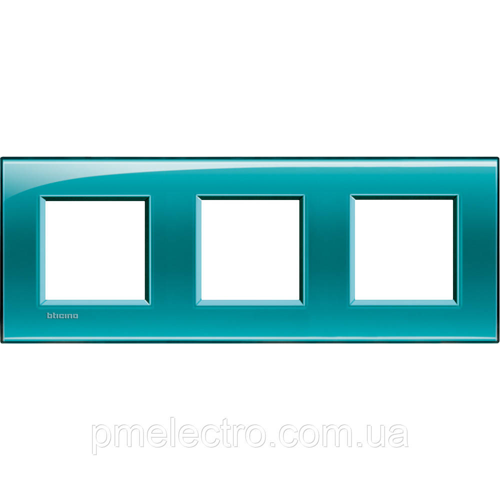 Рамка прямокутна 3-поста, Зелена, Legrand Bticino LivingLight, LNA4802M3VD