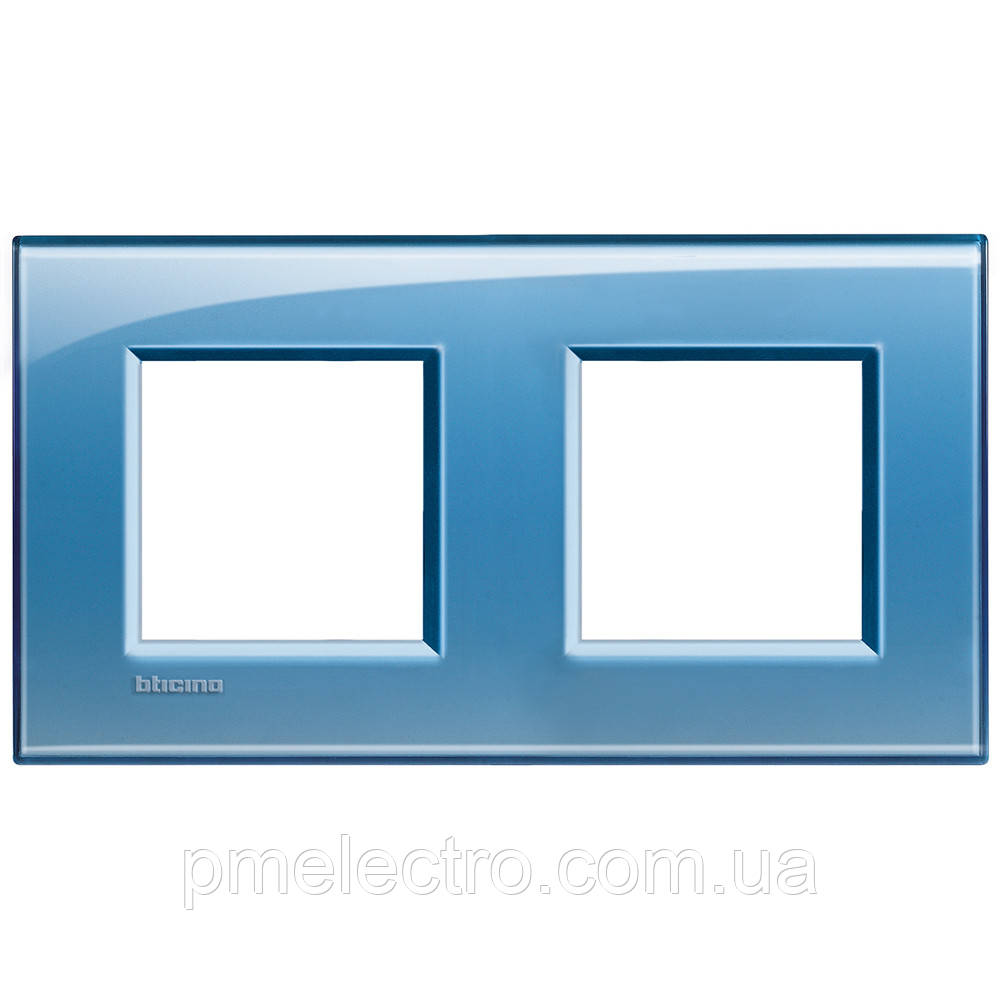 Прямокутна Рамка 2 - посту, Блакитний, Legrand Bticino LivingLight, LNA4802M2AD