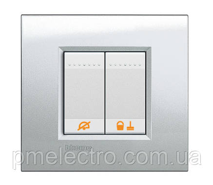 Рамка прямокутна 2-модуль, Місячне срібло, Legrand Bticino LivingLight, LNA4802GL, фото 2