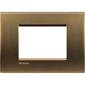 Рамка прямокутна 3-модуль, Бронза, Legrand Bticino LivingLight, LNA4803BZ, фото 1