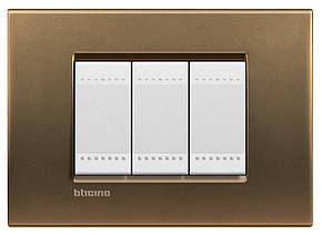 Рамка прямокутна 3-модуль, Бронза, Legrand Bticino LivingLight, LNA4803BZ, фото 3