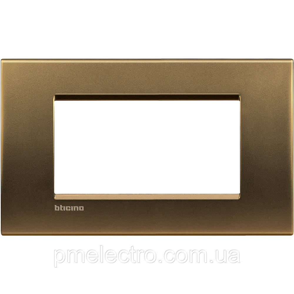 Рамка прямокутна 4-модуль, Бронза, Legrand Bticino LivingLight, LNA4804BZ