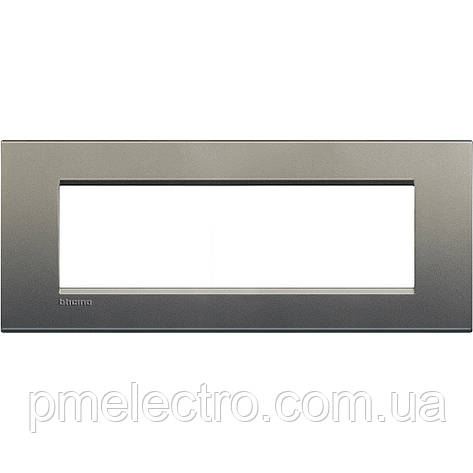Рамка прямокутна 7-модуль, Сірий шовк, Legrand Bticino LivingLight, LNA4807AE, фото 1