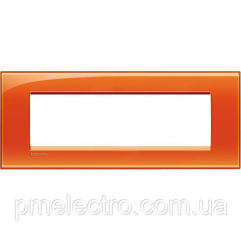 Рамка прямокутна 7-модуль, Жовтогарячий, Legrand Bticino LivingLight, LNA4807OD, фото 1