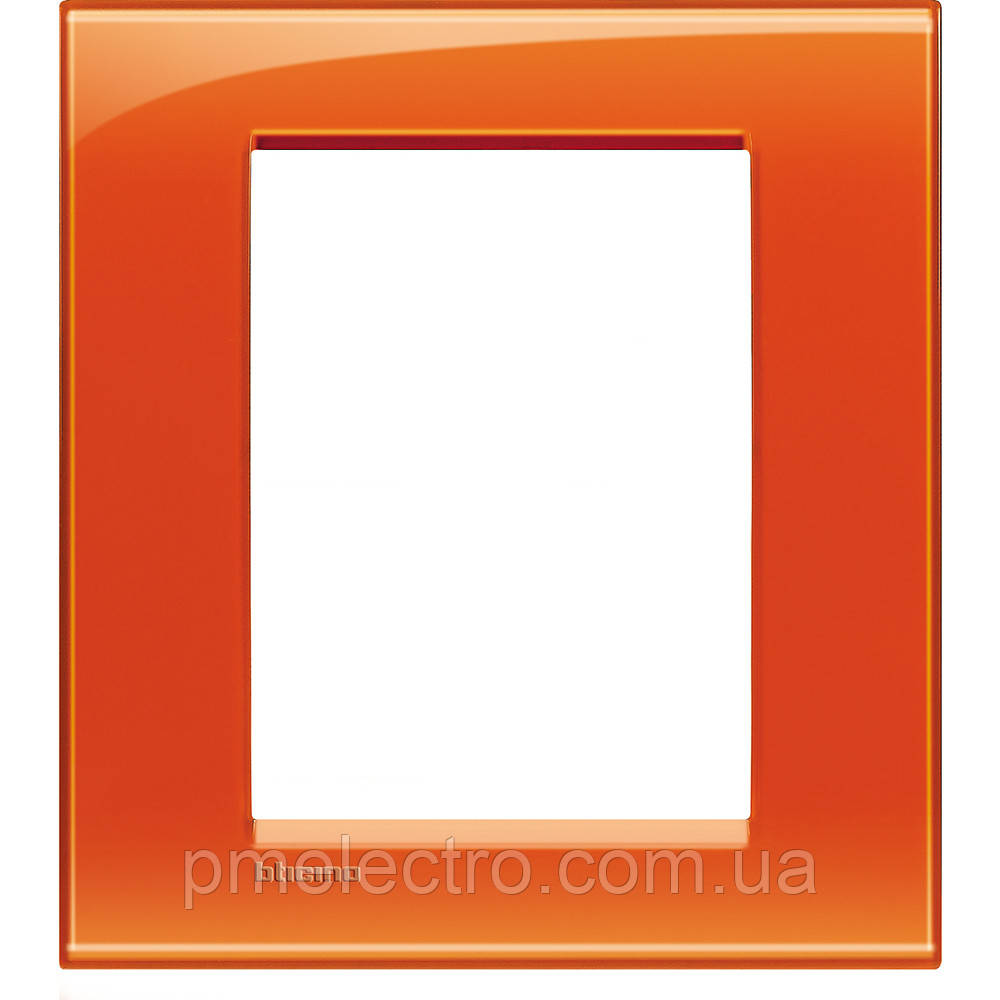 Рамка прямокутна 3+3-модуль, Жовтогарячий, Legrand Bticino LivingLight, LNA4826OD