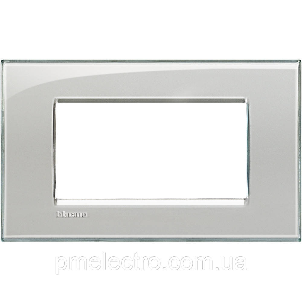 Рамка прямокутна 4-модуль, Сіре небо, Legrand Bticino LivingLight, LNA4804KG