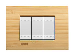 Рамка прямокутна 3-модуль, Бамбук, Legrand Bticino LivingLight, LNA4803LBA, фото 3