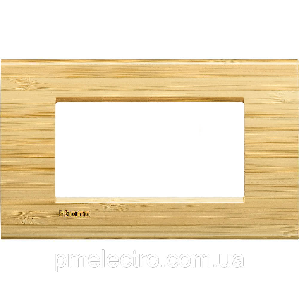 Рамка прямокутна 4-модуль, Бамбук, Legrand Bticino LivingLight, LNA4804LBA