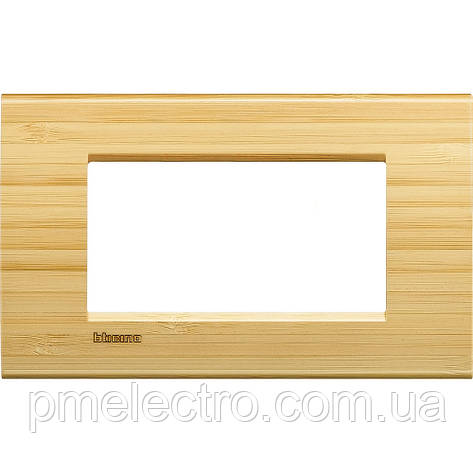 Рамка прямокутна 4-модуль, Бамбук, Legrand Bticino LivingLight, LNA4804LBA, фото 1