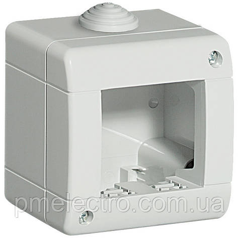 Захищений корпус вологозахищений IP40, 2-модуля, Сірий, Legrand Bticino LivingLight 24402, фото 1