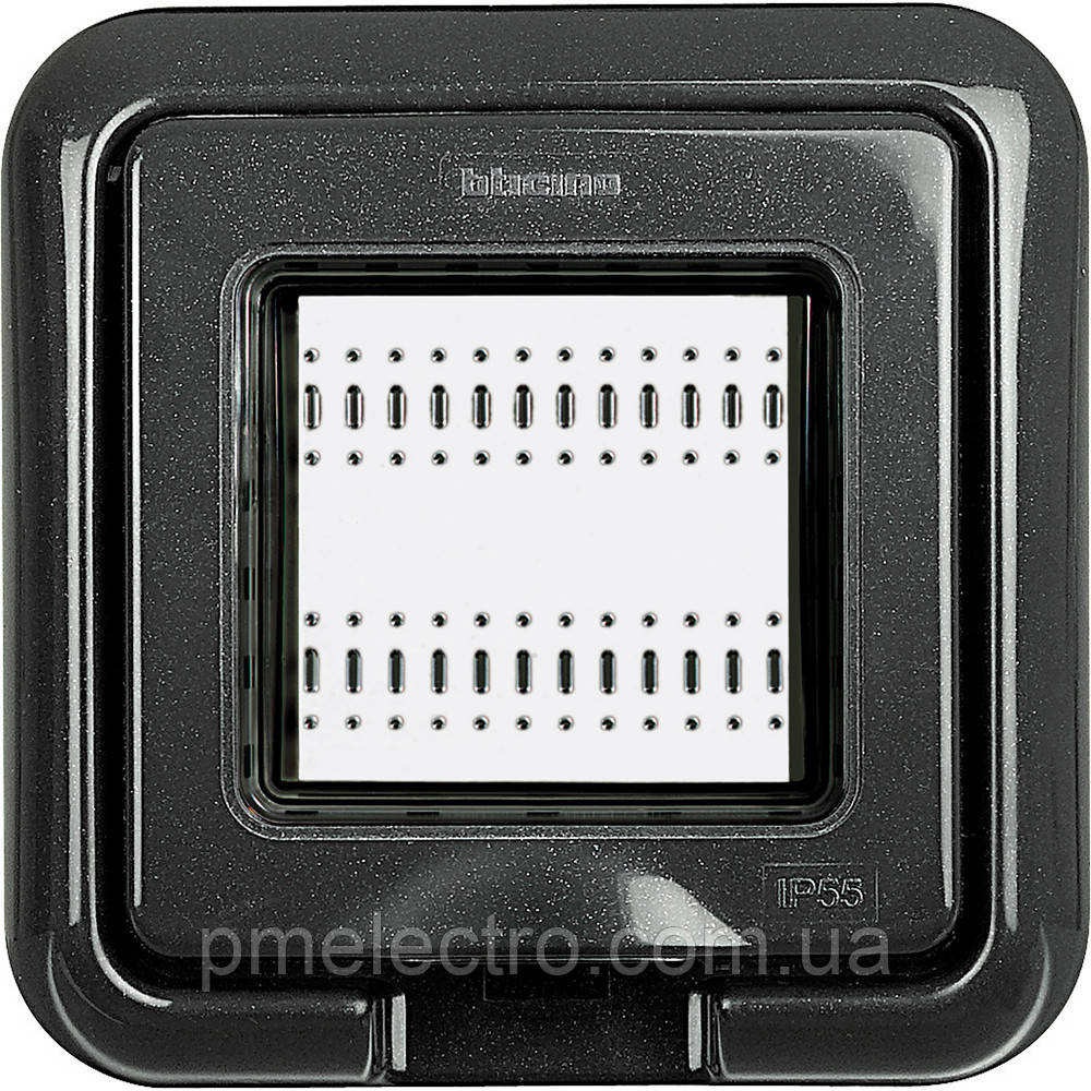 Вологозахисна кришка IP55, 2-модуля, Антрацит, Legrand Bticino LivingLight, IDROBOX 24602L