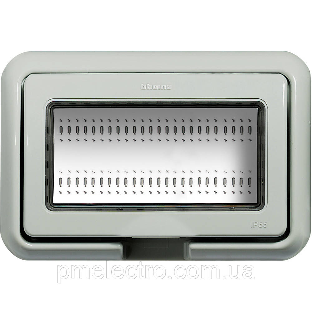 Вологозахисна кришка IP55, 4-модуля, Сірий, Legrand Bticino LivingLight, IDROBOX 24604