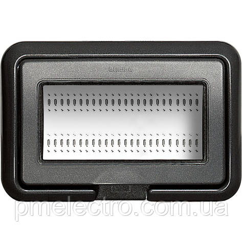 Вологозахисна кришка IP55, 4-модуля, Антрацит, Legrand Bticino LivingLight, IDROBOX 24604L, фото 1