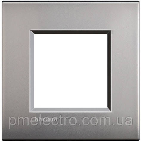 Рамка ультратонка 1-пост, Матовий нікель, Legrand Bticino LivingLight AIR, LNE4802NK, фото 1