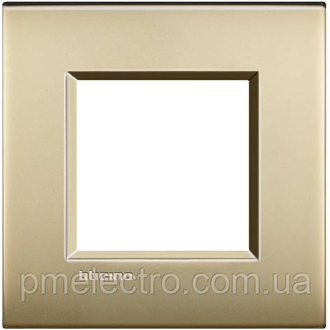 Рамка ультратонка 1-пост, Матове золото, Legrand Bticino LivingLight AIR, LNE4802OF, фото 1