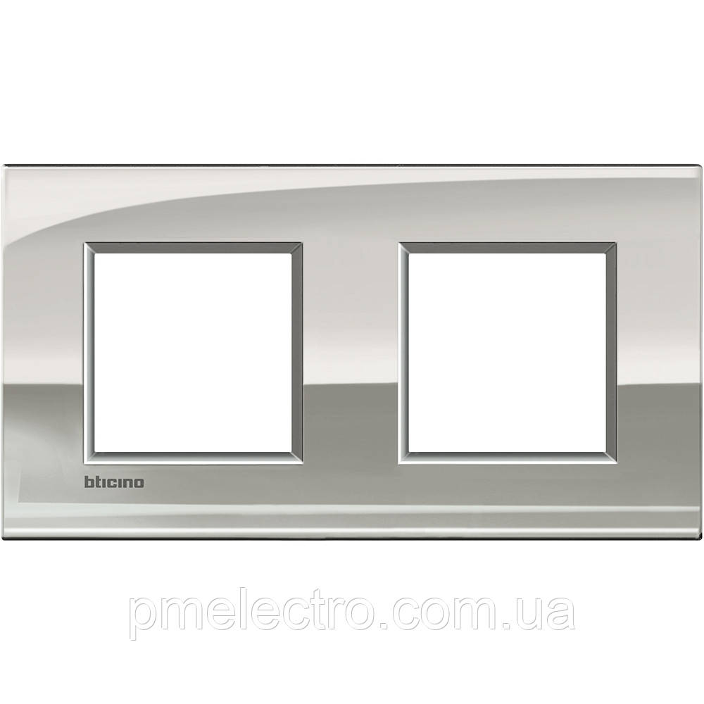 Рамка ультратонка 2-поста, Паладій, Legrand Bticino LivingLight AIR, LNE4802M2PL