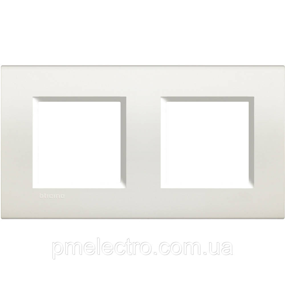 Прямокутна Рамка 2 - посту, Білий, Legrand Bticino LivingLight, LNA4802M2BI