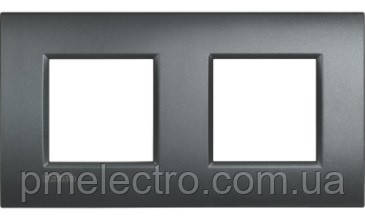 Рамка ультратонка 2-поста, Антрацит, Legrand Bticino LivingLight AIR, LNE4802M2AR