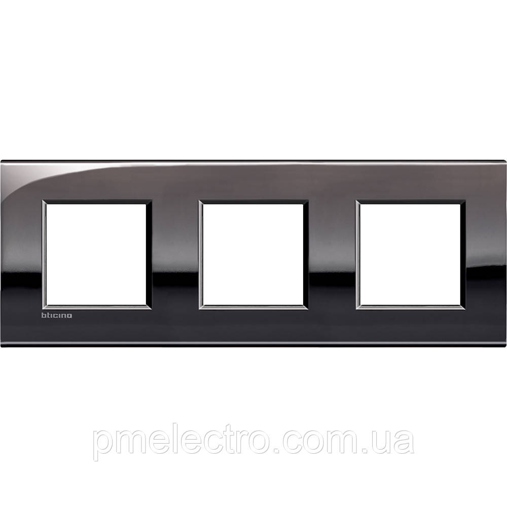 Рамка ультратонка 3-поста, Олово, Legrand Bticino LivingLight AIR, LNE4802M3PT