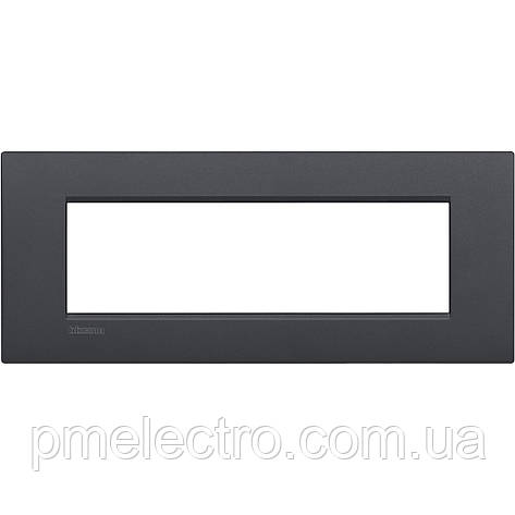 Рамка ультратонка 7-модуль, Антрацит, Legrand Bticino LivingLight AIR, LNC4807AR, фото 1