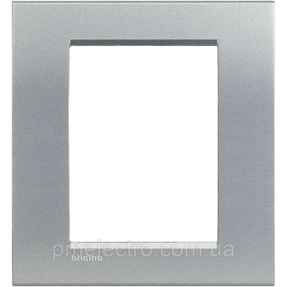 Рамка прямокутна 3+3 модулі, Алюміній, Legrand Bticino LivingLight, LNA4826TE