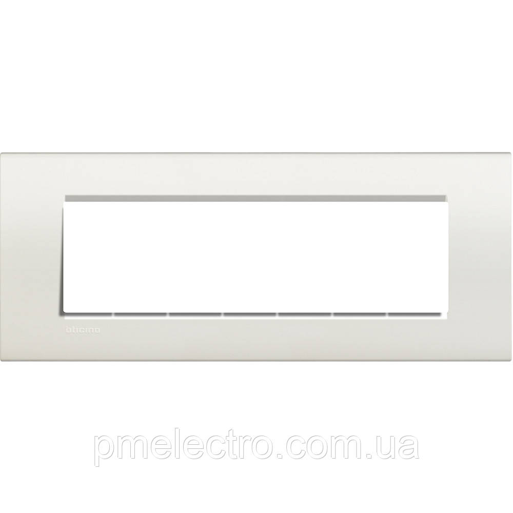 Прямокутна Рамка 7 - модулів, Білий, Legrand Bticino LivingLight, LNA4807BI