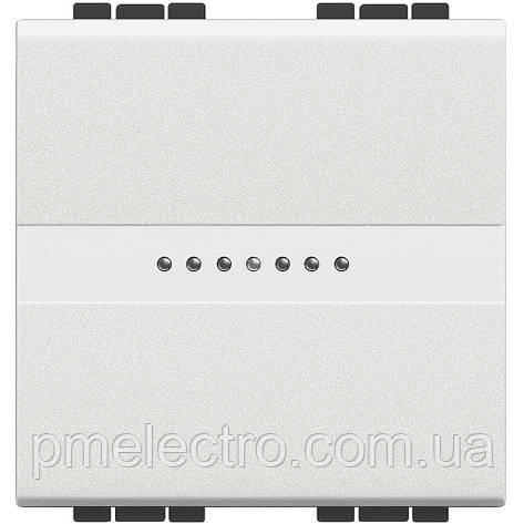 Вимикач Axial з автоматичними клемами, 2 модулі, Білий, Legrand Bticino LivingLight, N4051M2AN, фото 1