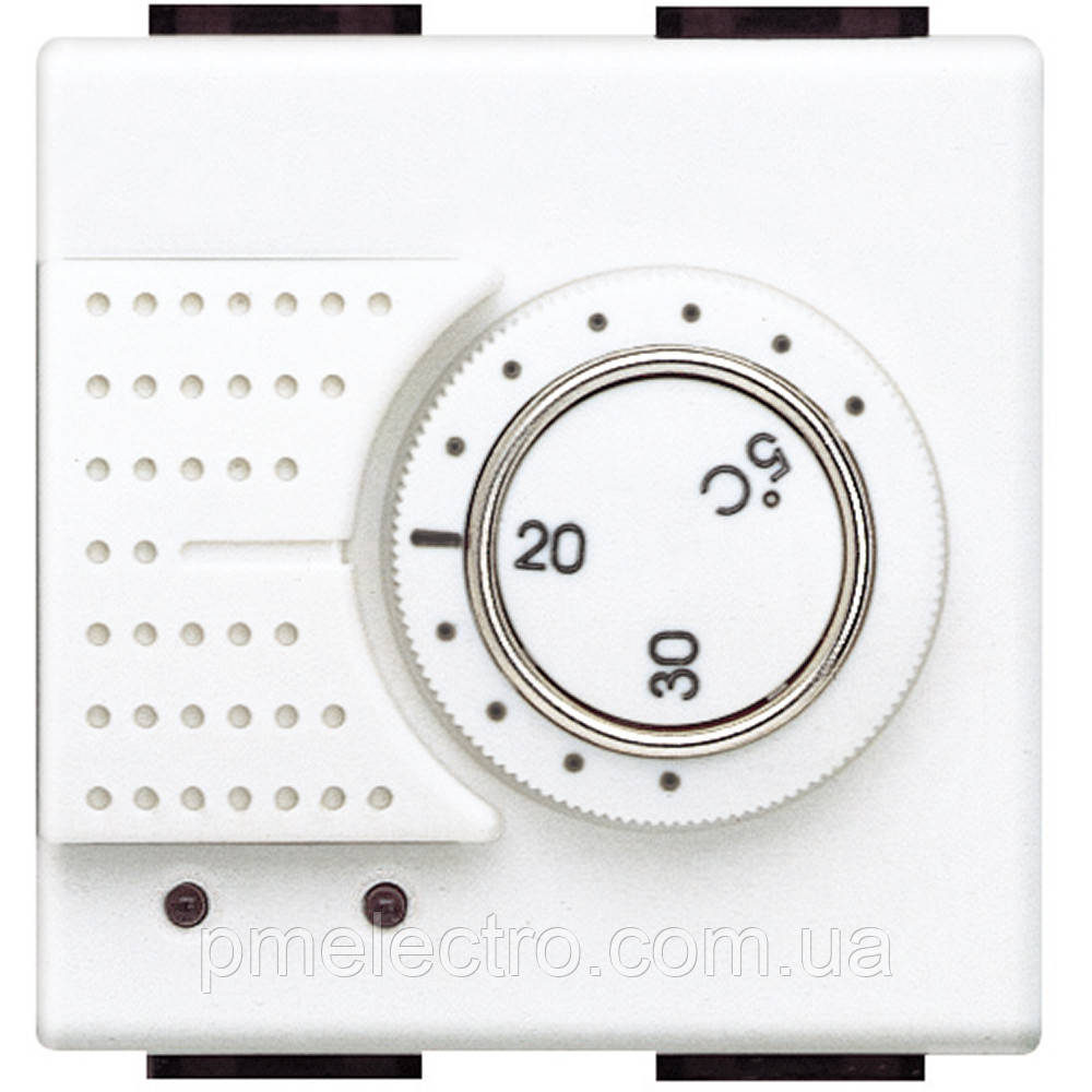 Електронний кімнатний термостат, 2 А, 250 В, 2 модулі, Білий, Legrand Bticino LivingLight, N4441FH