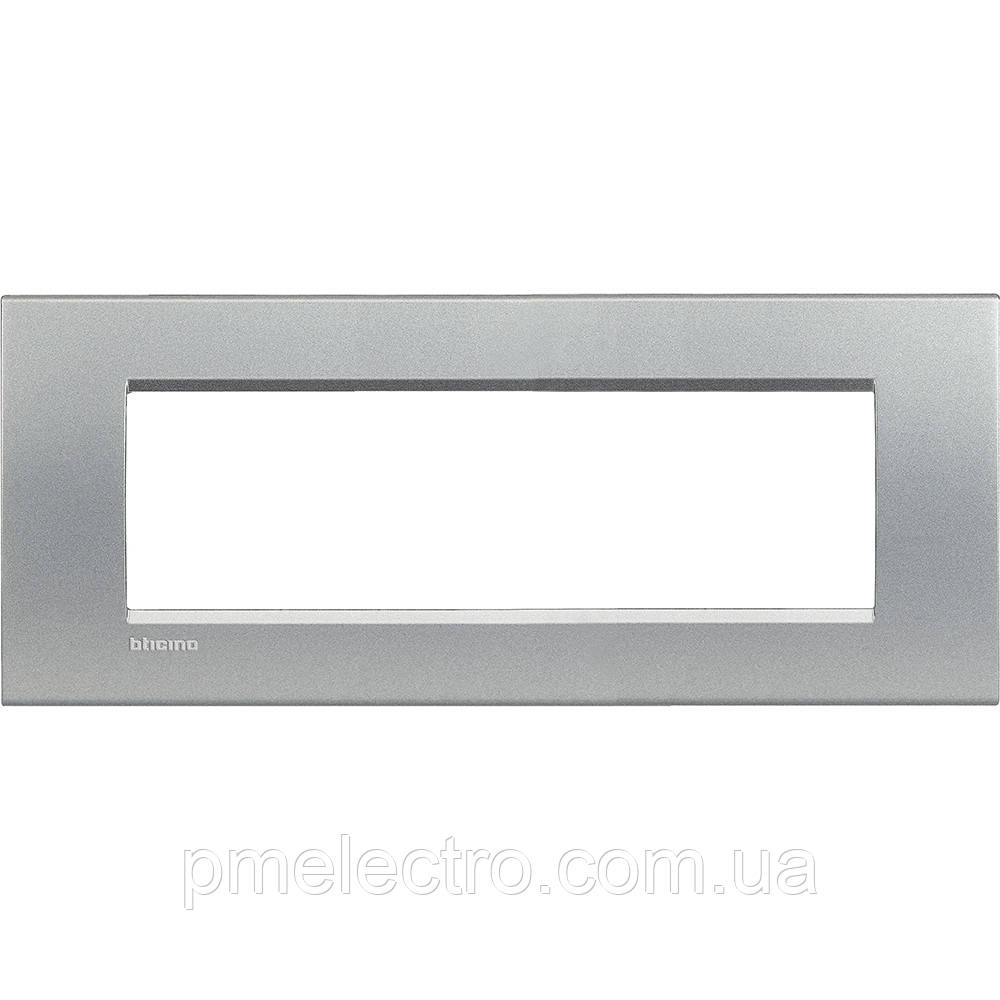Рамка прямокутна 7-модуль, Алюміній, Legrand Bticino LivingLight, LNA4807TE