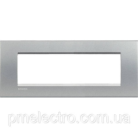 Рамка прямокутна 7-модуль, Алюміній, Legrand Bticino LivingLight, LNA4807TE, фото 1