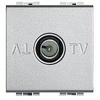Розетка TV віконна, 2 модулі, Алюміній, Legrand Bticino LivingLight, NT4202D/2
