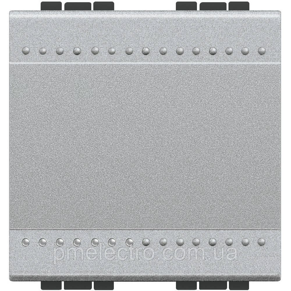 Кнопка з гвинтовими клемами, 2 модулі, Алюміній, Legrand Bticino LivingLight, NT4005M2N