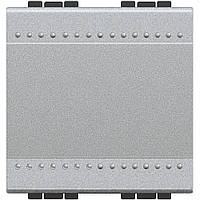 Кнопка з гвинтовими клемами, 2 модулі, Алюміній, Legrand Bticino LivingLight, NT4005M2N