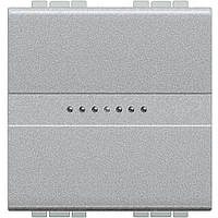 Вимикач Axial з автом клем, 2 модулі, алюміній, Legrand Bticino LivingLight, NT4051M2AN