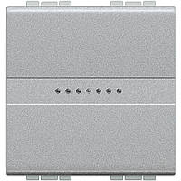 Перемикач проміжний Axial, 2 модулі, Алюміній, Legrand Bticino LivingLight, NT4054M2