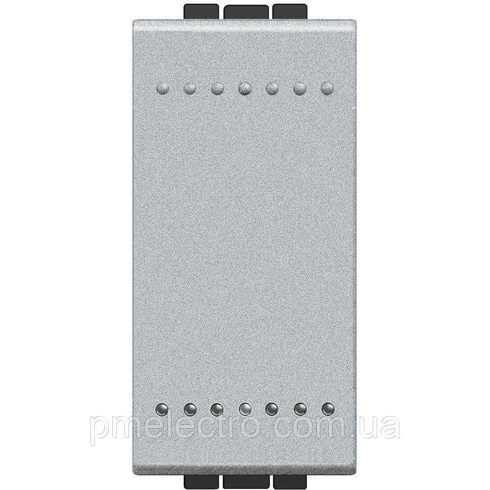 Кнопка з гвинтовими клемами, 1 модуль, Алюміній, Legrand Bticino LivingLight, NT4005N