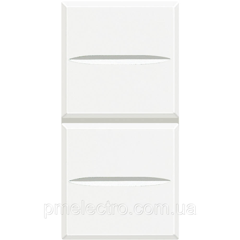 Кнопка подвійна, 1Р (NO) + 1Р (NO), 10 А, 250 В, Білий, Legrand Bticino Axolute, HD4036