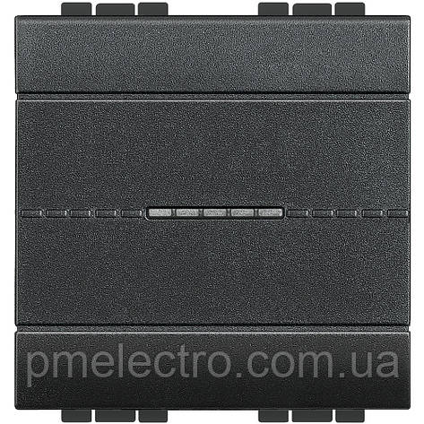 Вимикач Axial з автоматичними клемами, 2 модулі, Антра, Legrand Bticino LivingLight, L4051M2AN, фото 1