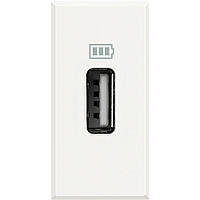 Розетка USB, 5 В = 1100 мА, 1 модуль, Білий, Legrand Bticino Axolute, HD4285C1