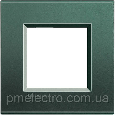 Прямокутна Рамка 1 - пост, Зелений шовк, Legrand Bticino LivingLight, LNA4802PK, фото 1