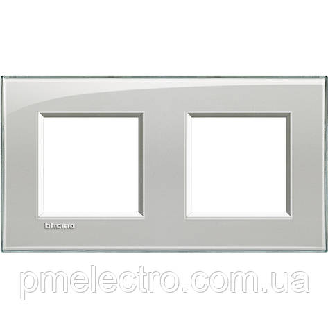 Прямокутна Рамка 2 - посту, Сіре небо, Legrand Bticino LivingLight, LNA4802M2KG, фото 1