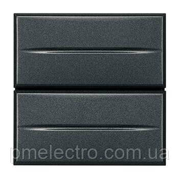 Кнопка подвійна, 1Р (NO) + 1Р (NO) 10А, 250В, Антрацит, Legrand Bticino Axolute HS4036/2, фото 1