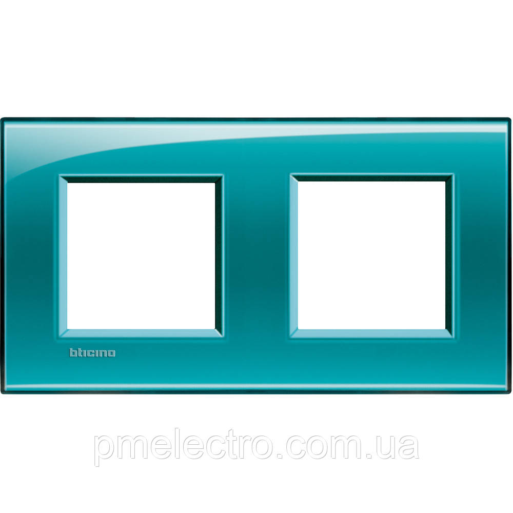 Рамка прямокутна 2-поста, Зелена, Legrand Bticino LivingLight, LNA4802M2VD